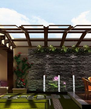 最新别墅生活阳台花园设计效果图