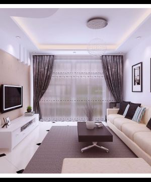 最新现代风格颜色搭配新房客厅长沙发装修效果图欣赏