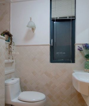 韩式田园风格卫生间墙面设计效果图片