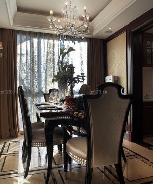 欧式新古典风格家庭餐厅靠背椅图片大全
