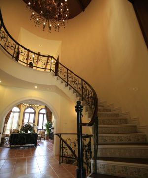 美式别墅楼梯扶手设计图片大全