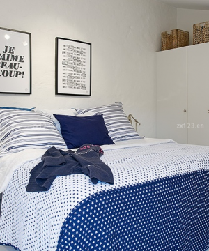 最新150平米北欧风格卧室双人床设计效果图欣赏