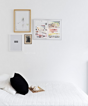 40平米北欧风格卧室照片墙拼图设计图片