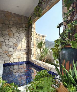 最新地中海风格家庭阳台花园设计效果图欣赏