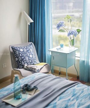家装地中海风格纯色窗帘图片