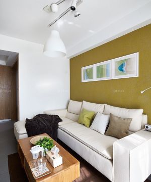 简约风格跃层房子小户型客厅墙面颜色实景图欣赏
