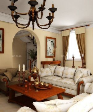 楼中楼简欧风格客厅沙发设计效果图片大全