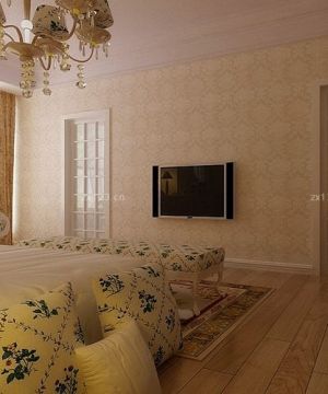 色调温馨的145平房屋简欧风格主卧室装修效果图片