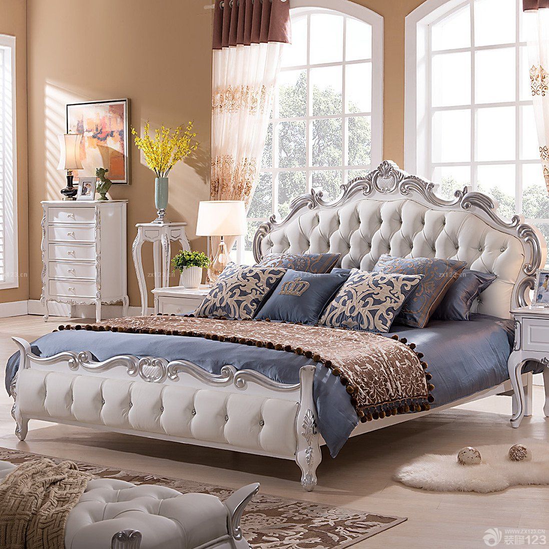 最新美式乡村风格家具床装修效果图片