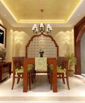 最新东南亚餐厅家具装修样板房效果图欣赏