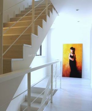 最新小洋楼室内楼梯扶手设计实景图