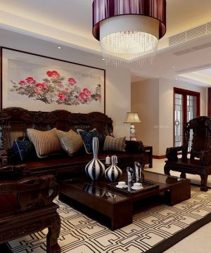 中式家装设计客厅风水画图片大全