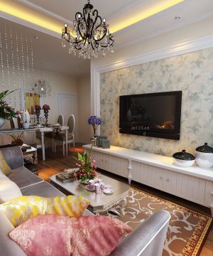 精品55平米小户型客厅欧美式家具装修效果图片欣赏