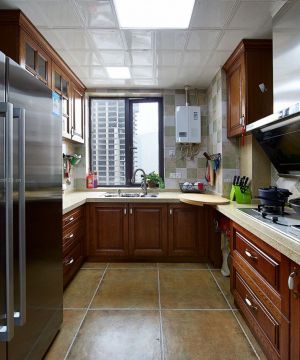 家庭厨房美式橱柜装修图片欣赏2023