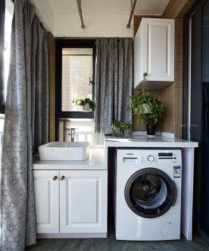 美式风格阳台洗衣机装修效果图欣赏