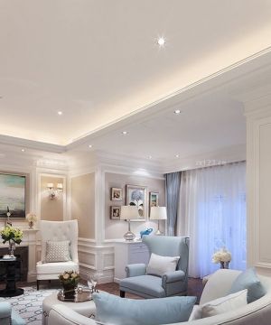 2023最新暖色调房屋现代美式沙发装修图片