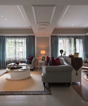 家装客厅简约欧式风格吊顶设计案例