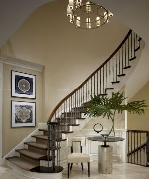 最新美式小别墅楼梯扶手设计案例