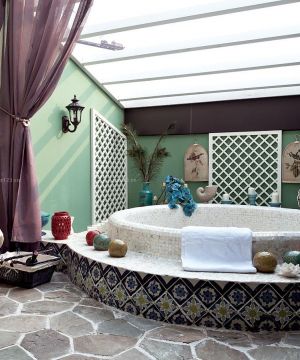 家装地中海风格豪华浴室装修效果图片大全2023