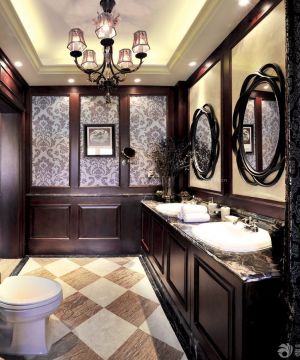 家装卫生间美式壁纸装修效果图欣赏