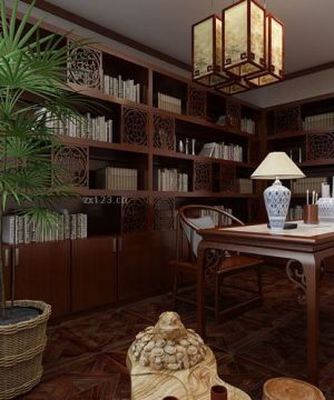 豪华中式经典书房装修效果图片