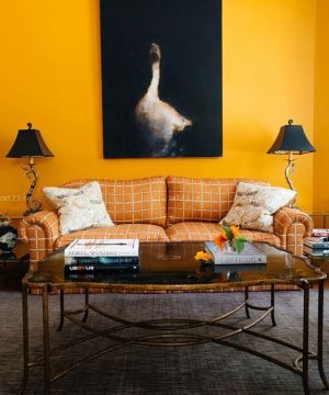 家庭小客厅现代美式装饰画图片欣赏
