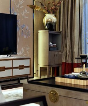 最新现代中式风格客厅装饰柜装修效果图片