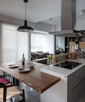 2023最新现代设计风格开放式厨房吧台装修效果图