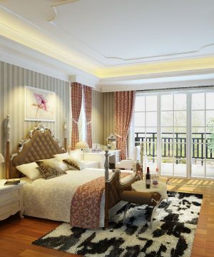 欧式卧室东南亚床装饰效果图