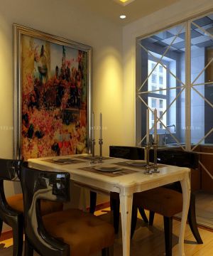 家装餐厅艺术玻璃隔断设计效果图