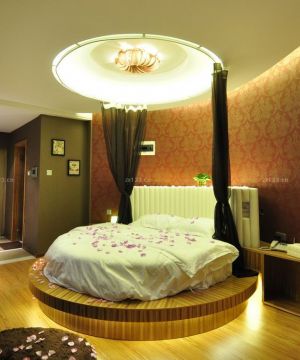 小户型酒店式公寓圆床设计效果图欣赏