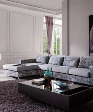 最新90平米小户型转角布艺沙发装修图片大全