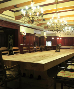 餐厅美式实木餐桌设计图片大全