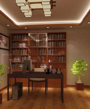 中式简约风格书房家具摆放效果图片大全