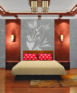 中式卧室液态壁纸装修效果图大全