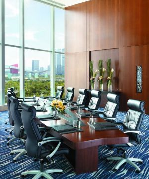 大型会议室桌椅装修设计效果图大全赏析2023 