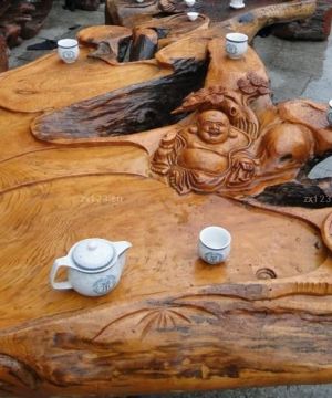 新古典根雕茶桌设计图片 