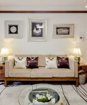 新中式客厅沙发垫设计效果图片大全