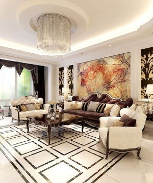 新古典客厅地毯设计效果图欣赏