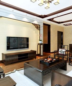 中式风格客厅电视背景墙纸设计图
