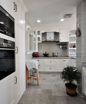 家装厨房简约风格石材地面设计图片