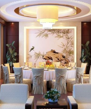 中式风格酒店餐桌设计效果图片大全