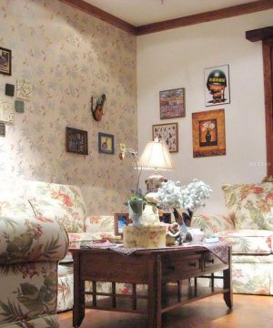 小户型客厅美式田园沙发装修效果图片欣赏