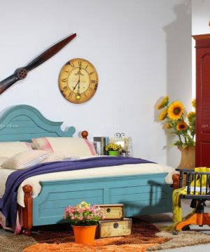 家装儿童卧室美式田园衣柜装修是实景图 
