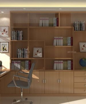 2023现代简约家具拐角书柜设计效果图