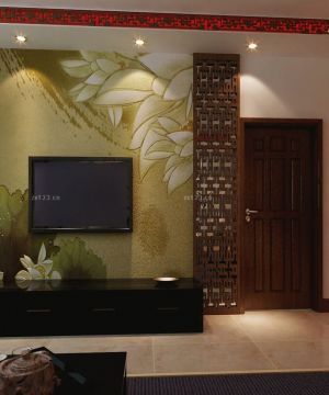 新古典客厅小电视墙设计效果图片