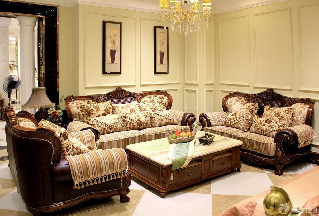 最新二室二厅欧式组合沙发装修效果图欣赏