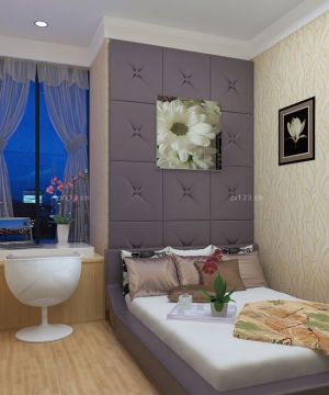 现代超小卧室床头背景墙设计图