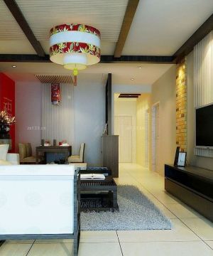 新中式家具客厅电视柜摆放图片大全