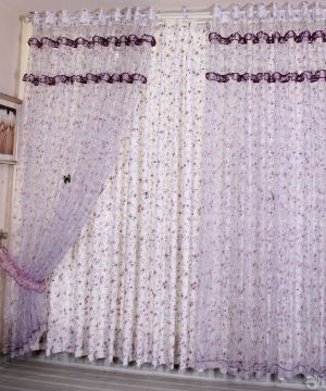 韩式田园风格碎花形窗帘家装效果图片